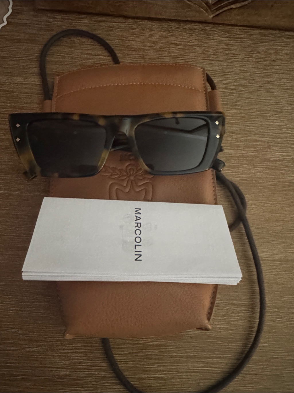 New Never Worn Mcm Tortoiseshell Rectangular Sunglasses - Brown/Black